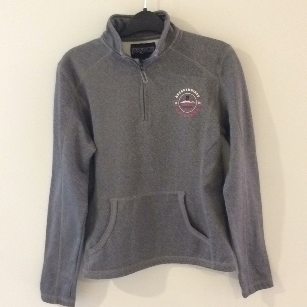 Jansport Breckenridge CO 1/4 Zip Fleece Pullover S Thumb Holes - Picture 2 of 6